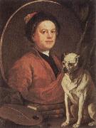 HOGARTH, William The Painter and his Pug oil painting